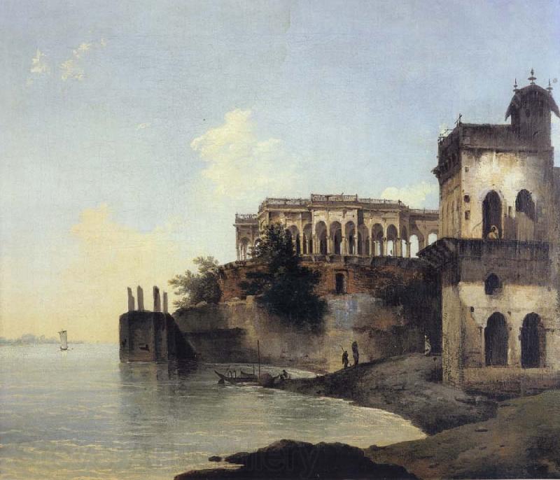 unknow artist View of the Ruins of a Palace at Gazipoor on the River Ganges Norge oil painting art